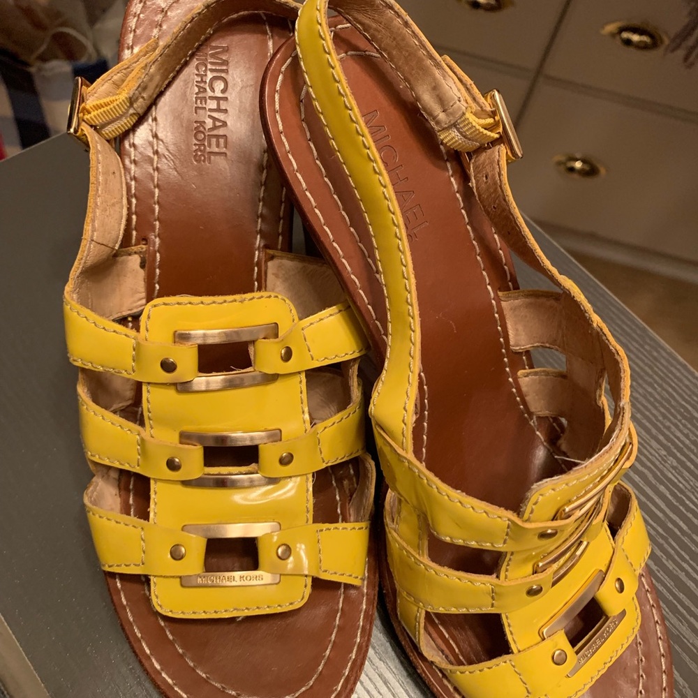Michael Kors yellow sandals!